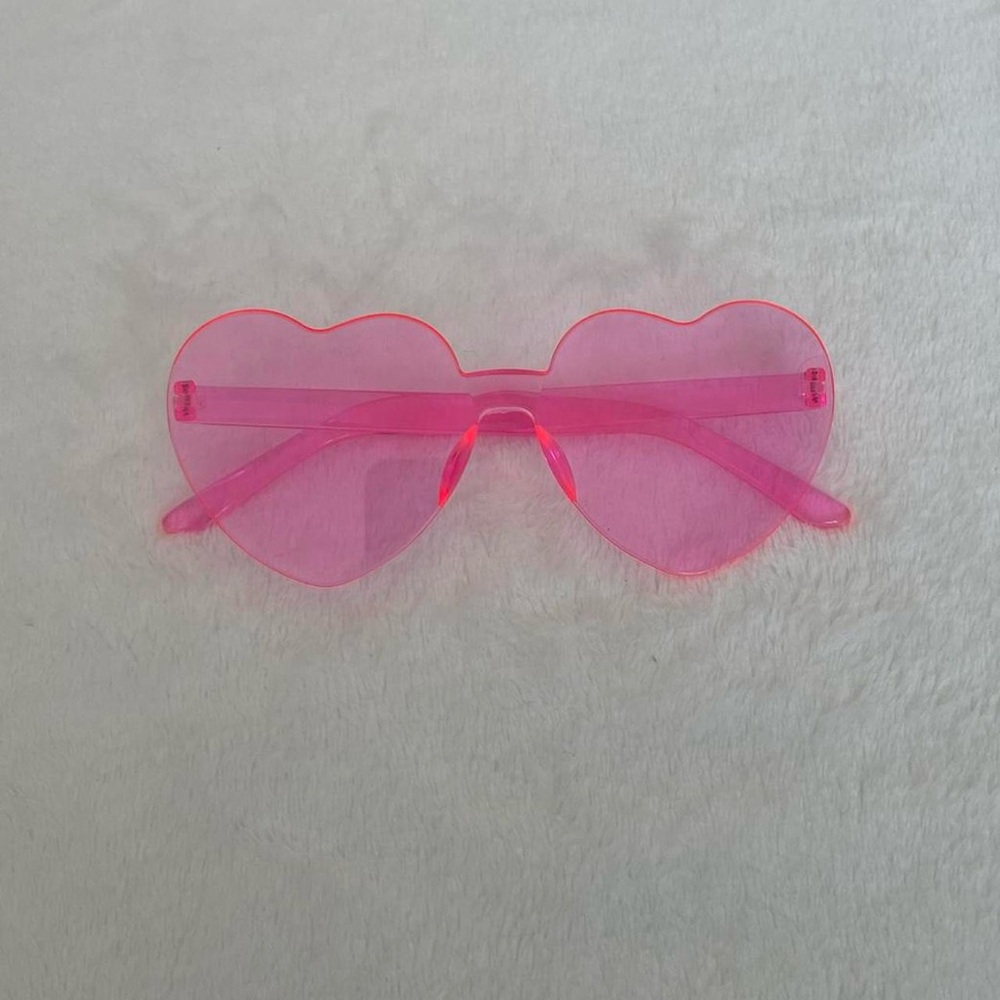 Pink heart-shaped sunglasses